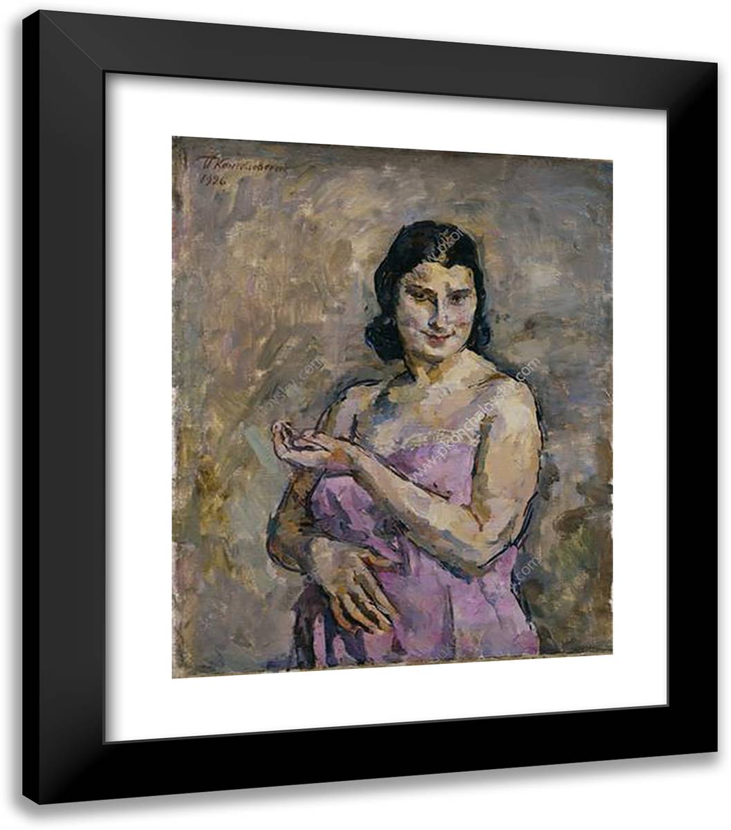 Esther 20x23 Black Modern Wood Framed Art Print Poster by Konchalovsky, Piotr