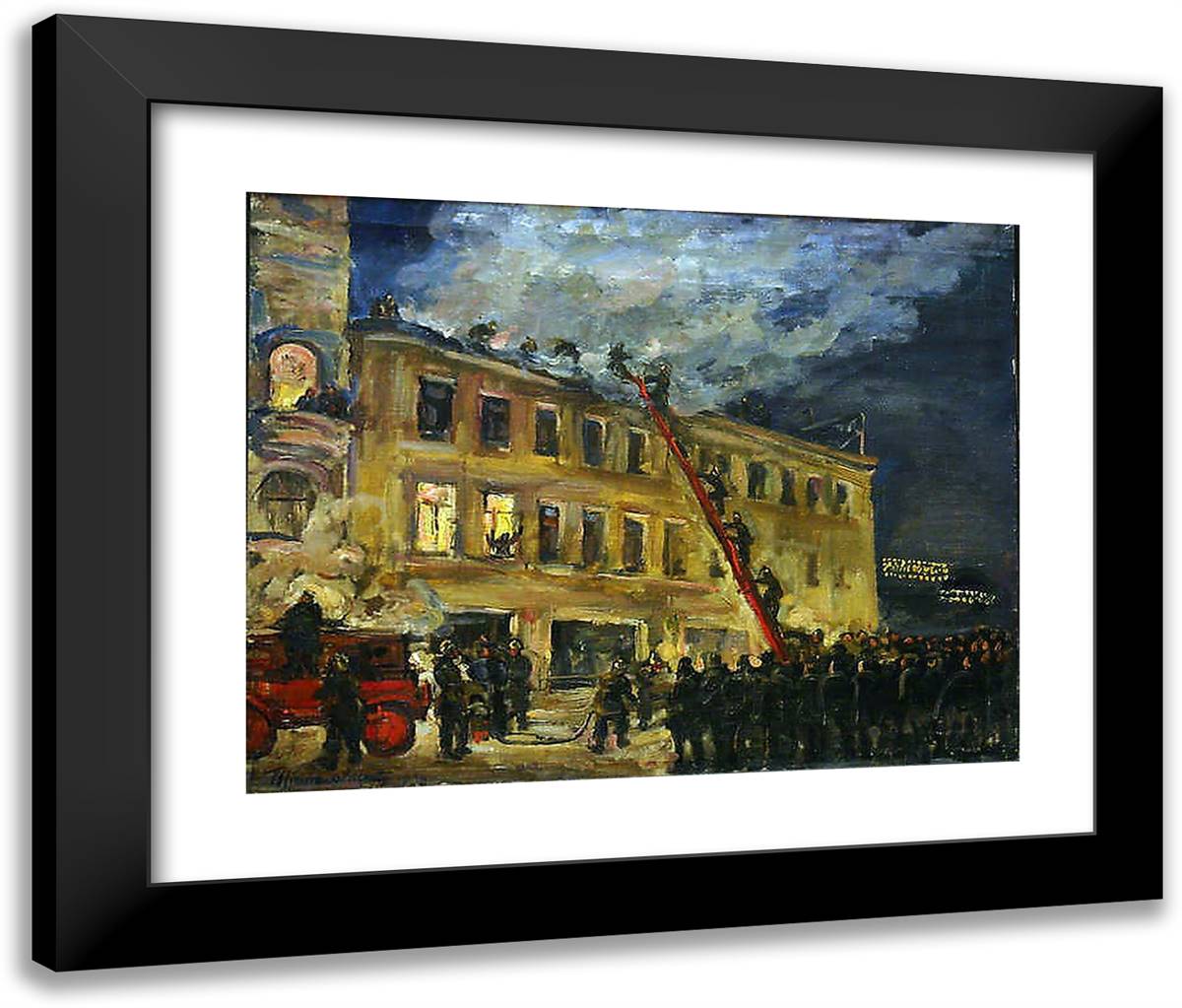 Fire 24x20 Black Modern Wood Framed Art Print Poster by Konchalovsky, Piotr