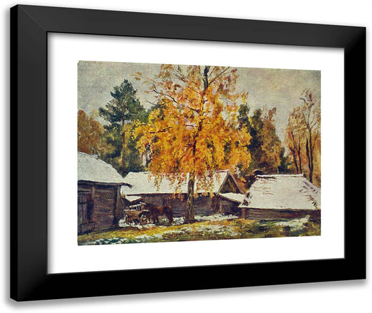 First Snow 24x20 Black Modern Wood Framed Art Print Poster by Konchalovsky, Piotr