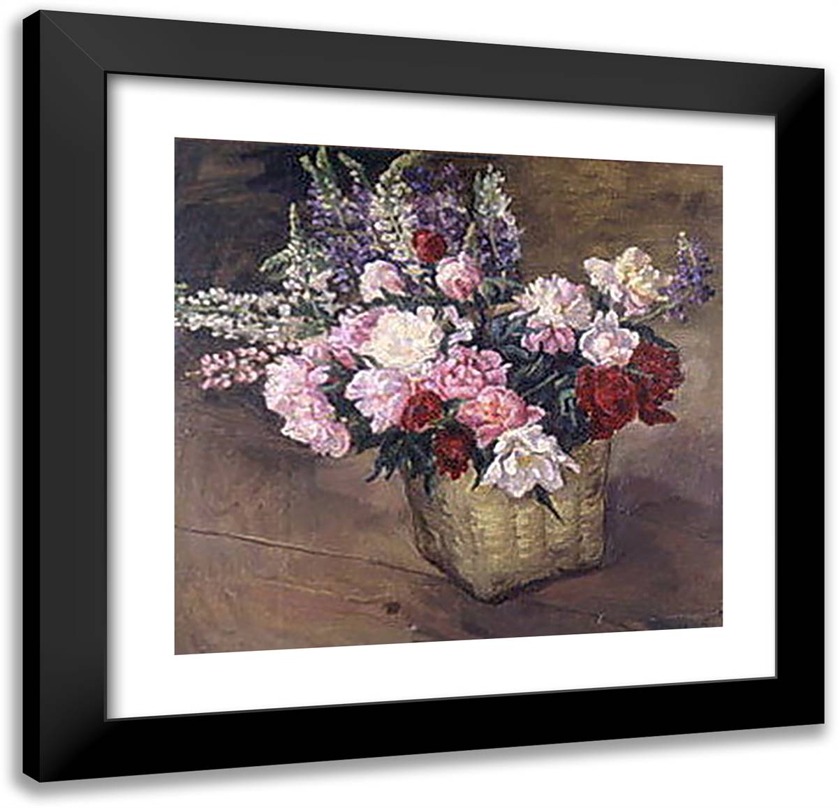 Flowers 21x20 Black Modern Wood Framed Art Print Poster by Konchalovsky, Piotr