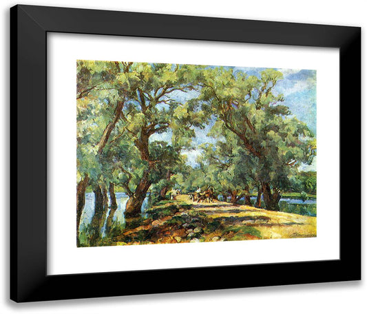 Fotieva Road 24x20 Black Modern Wood Framed Art Print Poster by Konchalovsky, Piotr