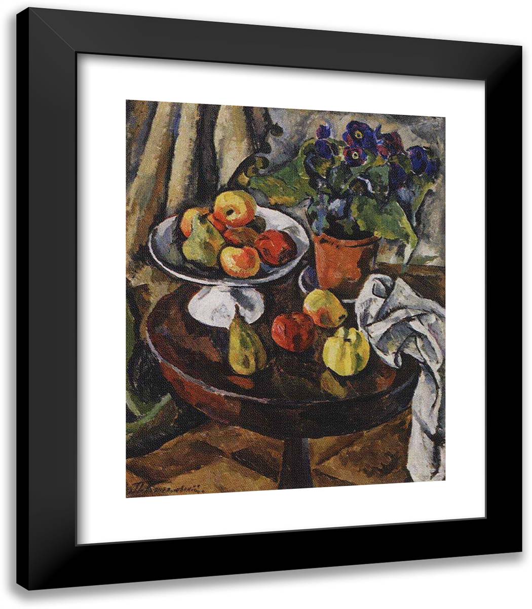 Fruit-Piece 20x23 Black Modern Wood Framed Art Print Poster by Konchalovsky, Piotr