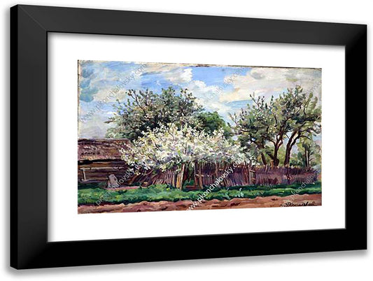 Garden in Bloom 24x18 Black Modern Wood Framed Art Print Poster by Konchalovsky, Piotr