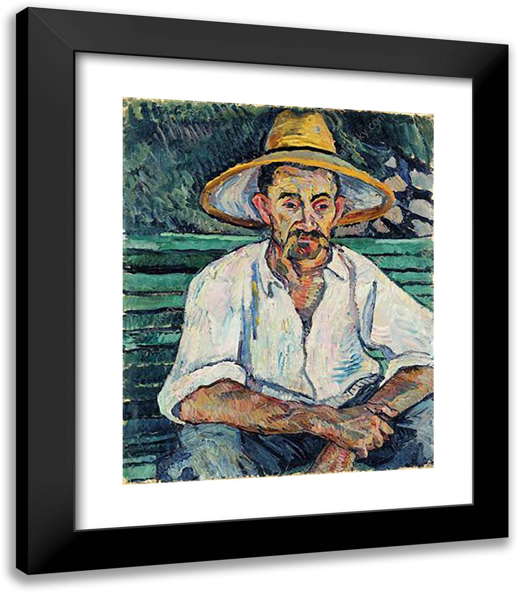 Gardener 20x23 Black Modern Wood Framed Art Print Poster by Konchalovsky, Piotr