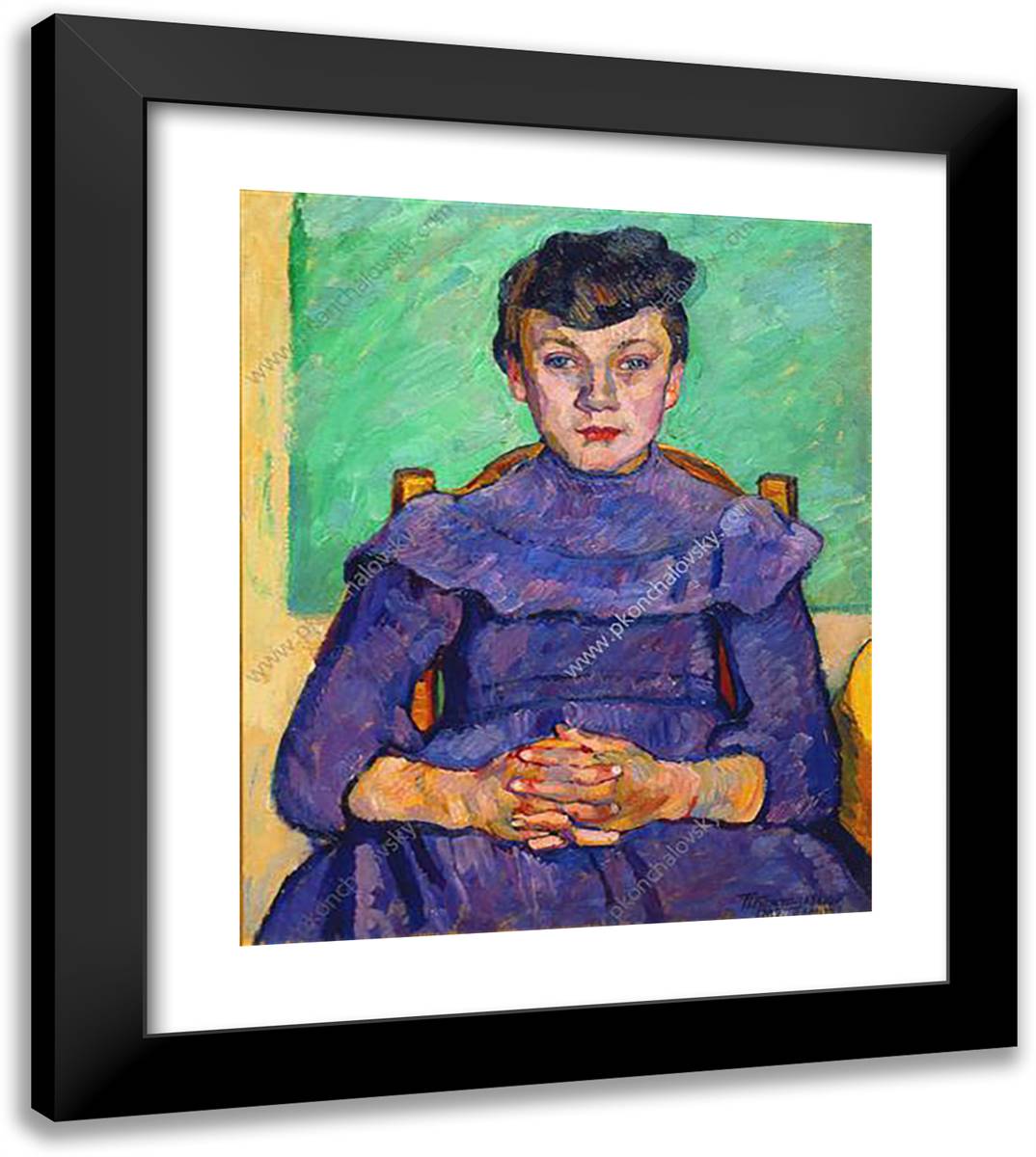 Girl from Arles 20x23 Black Modern Wood Framed Art Print Poster by Konchalovsky, Piotr