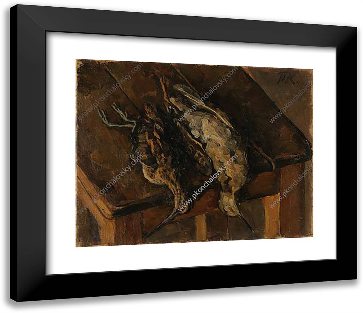 Grouse (Snipe and Ruff) 23x20 Black Modern Wood Framed Art Print Poster by Konchalovsky, Piotr