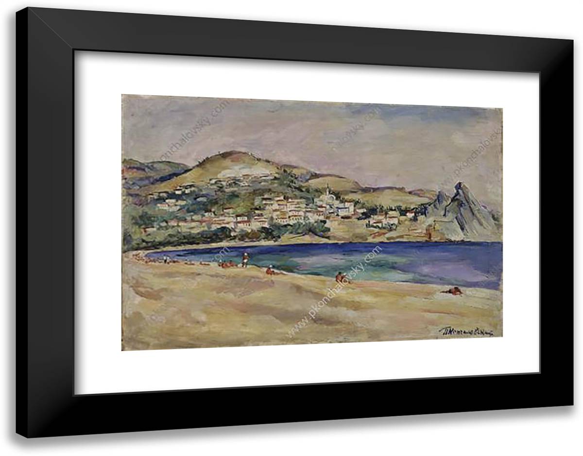 Gurzuf. the Overall VIew. 24x19 Black Modern Wood Framed Art Print Poster by Konchalovsky, Piotr