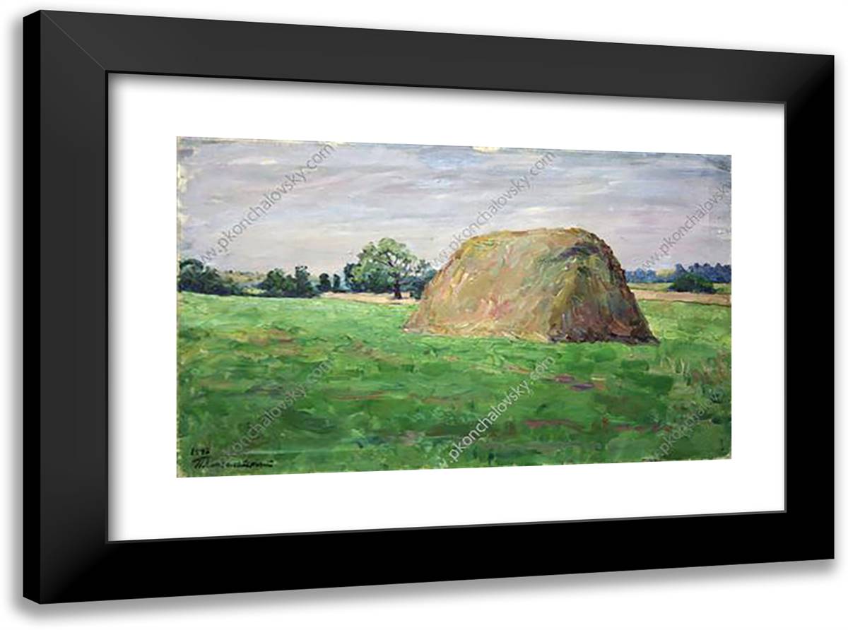 Haystack 24x18 Black Modern Wood Framed Art Print Poster by Konchalovsky, Piotr