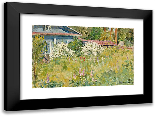 Jasmine Bush 24x18 Black Modern Wood Framed Art Print Poster by Konchalovsky, Piotr