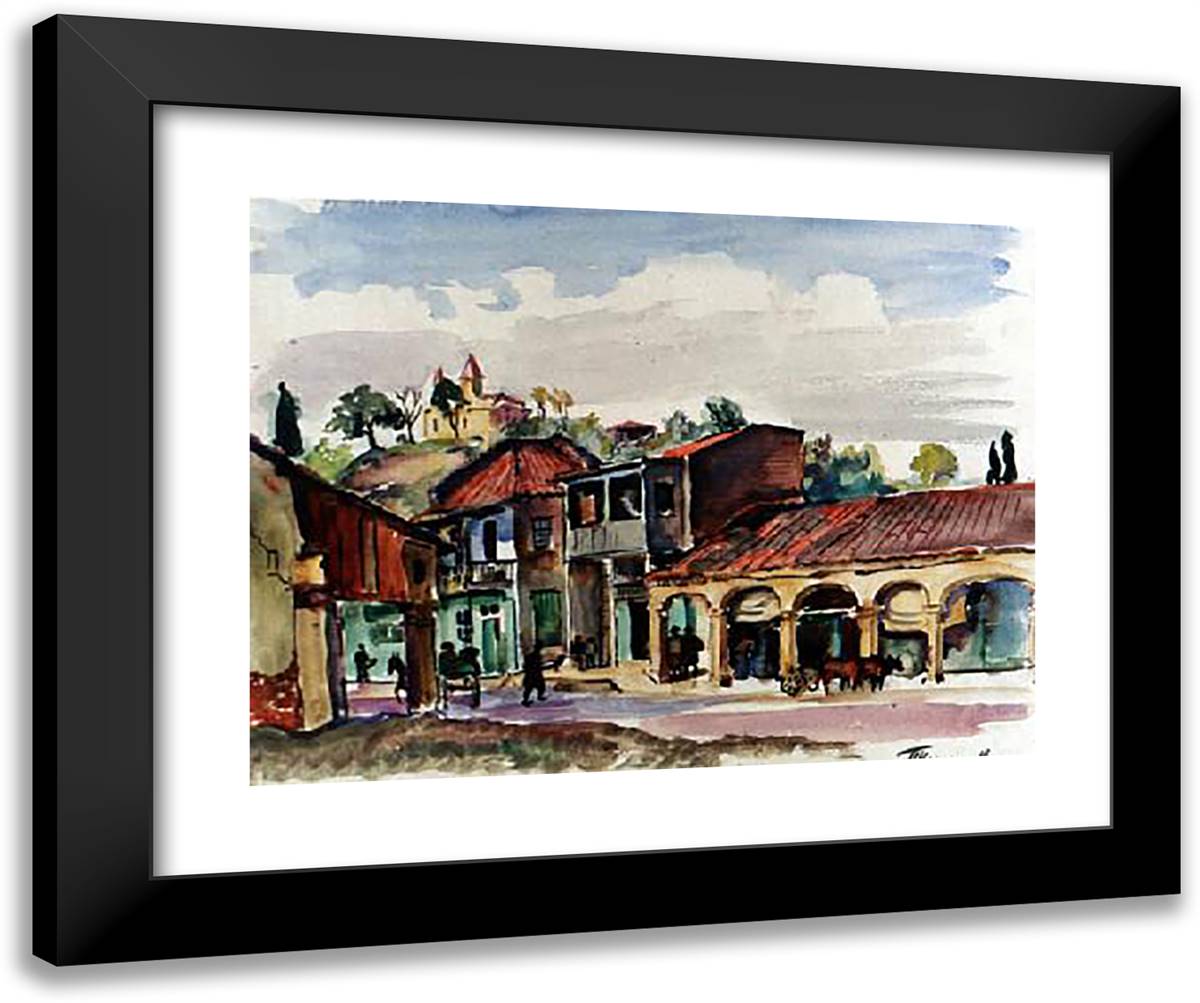 Kutaisi 24x20 Black Modern Wood Framed Art Print Poster by Konchalovsky, Piotr