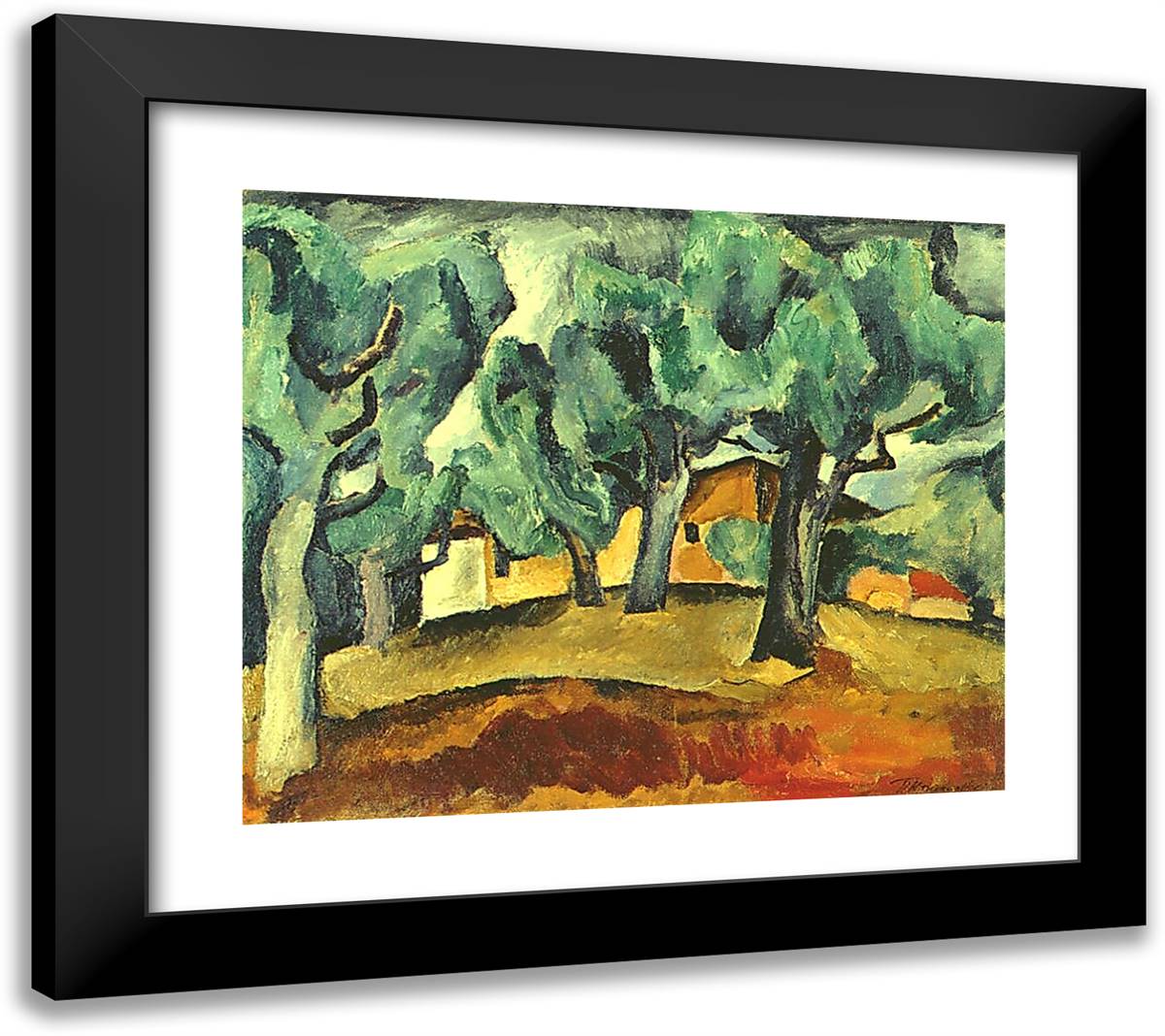 Landscape 22x20 Black Modern Wood Framed Art Print Poster by Konchalovsky, Piotr