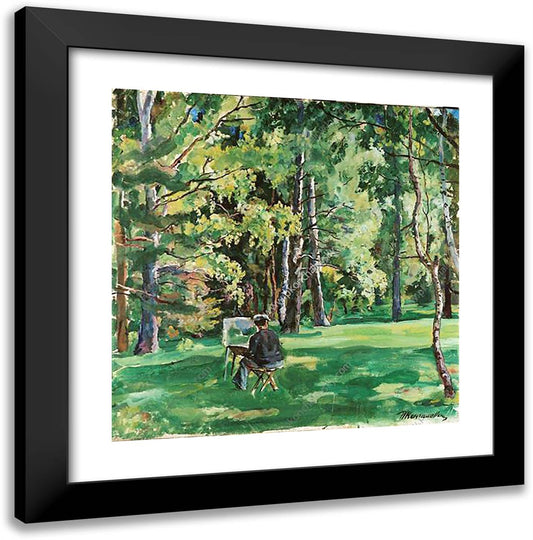 Mikhail Petrovich Konchalovsky, the Son of the Artist's, on Etudes 20x20 Black Modern Wood Framed Art Print Poster by Konchalovsky, Piotr