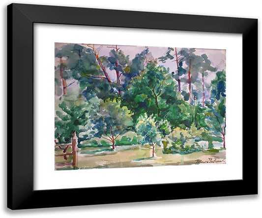 Mounds. the Park. 24x20 Black Modern Wood Framed Art Print Poster by Konchalovsky, Piotr