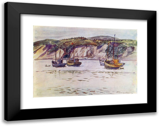 Murmansk. Schooner. 24x19 Black Modern Wood Framed Art Print Poster by Konchalovsky, Piotr