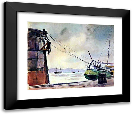 Murmansk. the Polar Night. 23x20 Black Modern Wood Framed Art Print Poster by Konchalovsky, Piotr