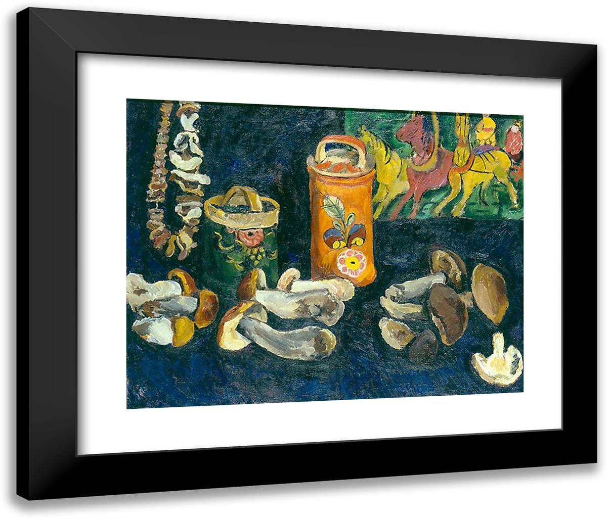 Mushrooms 24x20 Black Modern Wood Framed Art Print Poster by Konchalovsky, Piotr