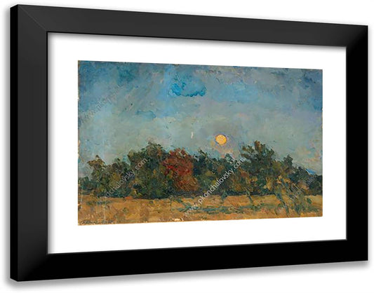 Night at the Field 24x19 Black Modern Wood Framed Art Print Poster by Konchalovsky, Piotr