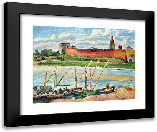 Novgorod Kremlin (Detinets) 24x20 Black Modern Wood Framed Art Print Poster by Konchalovsky, Piotr