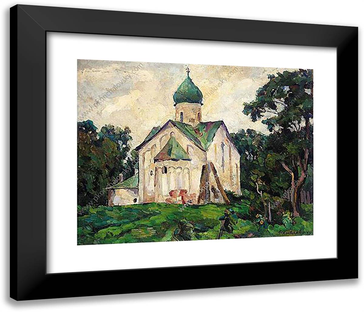 Novgorod. Peter and Paul Church. 23x20 Black Modern Wood Framed Art Print Poster by Konchalovsky, Piotr