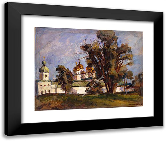 Novgorod. St. George's Monastery. 24x20 Black Modern Wood Framed Art Print Poster by Konchalovsky, Piotr