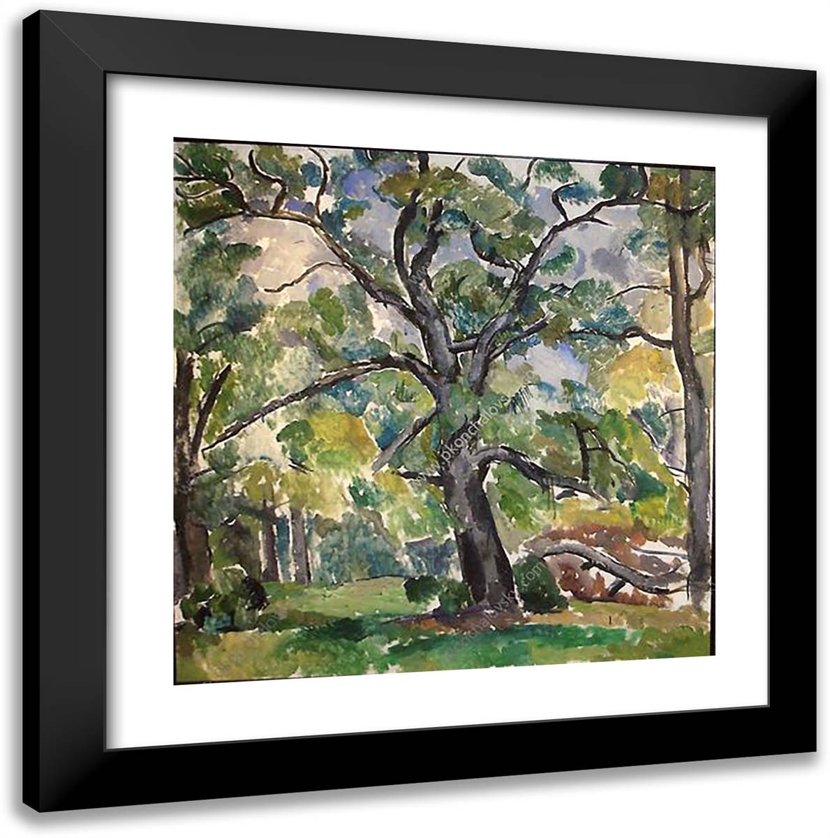 Oak 20x20 Black Modern Wood Framed Art Print Poster by Konchalovsky, Piotr