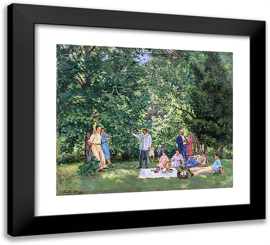 On the Lawn 22x20 Black Modern Wood Framed Art Print Poster by Konchalovsky, Piotr