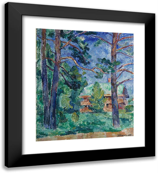 Outbuilding in the Garden 20x22 Black Modern Wood Framed Art Print Poster by Konchalovsky, Piotr