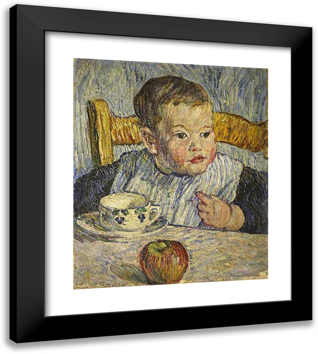 Paris. the Boy with the Apple. (Portrait of Mikhail Petrovich Konchalovsky). 20x22 Black Modern Wood Framed Art Print Poster by Konchalovsky, Piotr