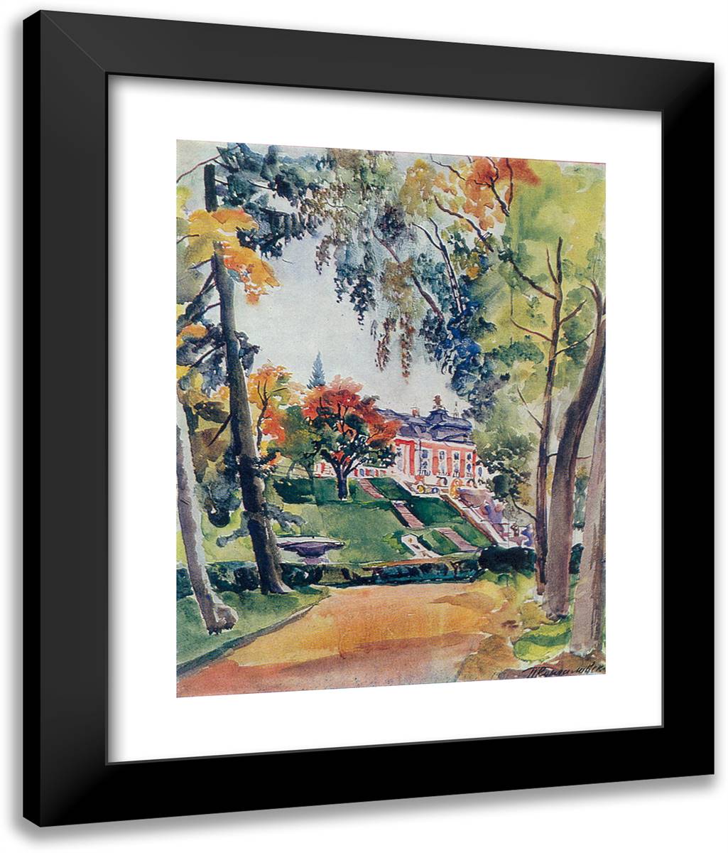 Peterhof 20x24 Black Modern Wood Framed Art Print Poster by Konchalovsky, Piotr