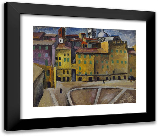 Piazza Della Signoria in Siena 24x20 Black Modern Wood Framed Art Print Poster by Konchalovsky, Piotr