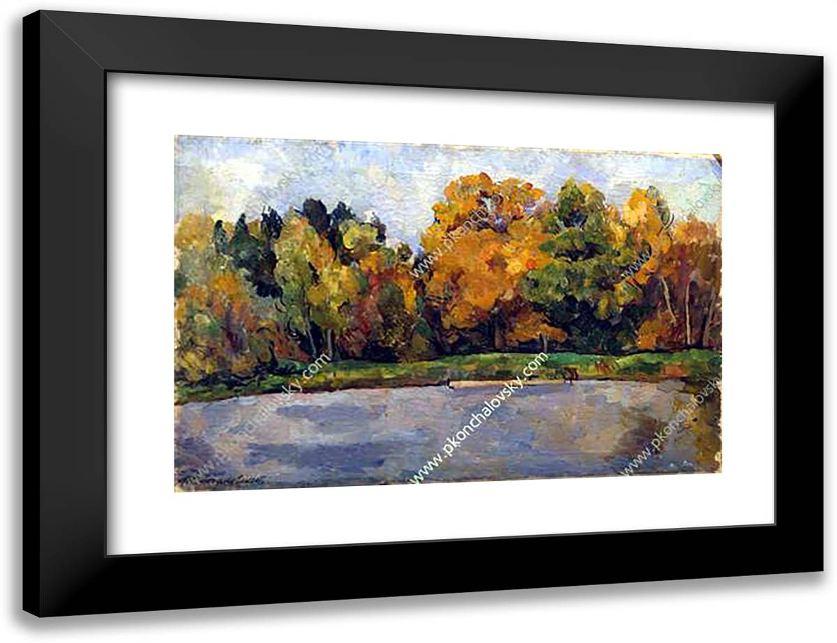 Pond 24x18 Black Modern Wood Framed Art Print Poster by Konchalovsky, Piotr