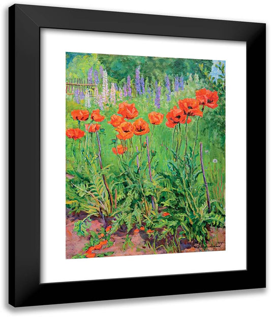 Poppies 20x24 Black Modern Wood Framed Art Print Poster by Konchalovsky, Piotr