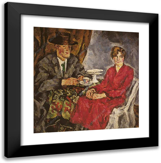 Portrait of a Pianists Verigin 20x20 Black Modern Wood Framed Art Print Poster by Konchalovsky, Piotr