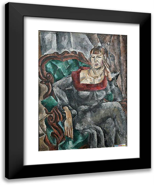 Portrait of Actress VIzarova 19x24 Black Modern Wood Framed Art Print Poster by Konchalovsky, Piotr