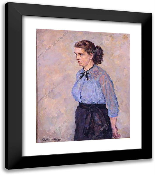 Portrait of Albina Feliksovna Zhukova 20x23 Black Modern Wood Framed Art Print Poster by Konchalovsky, Piotr