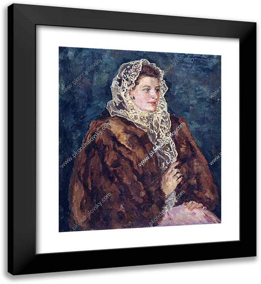 Portrait of Angelina Borisovna Kemenova 20x22 Black Modern Wood Framed Art Print Poster by Konchalovsky, Piotr
