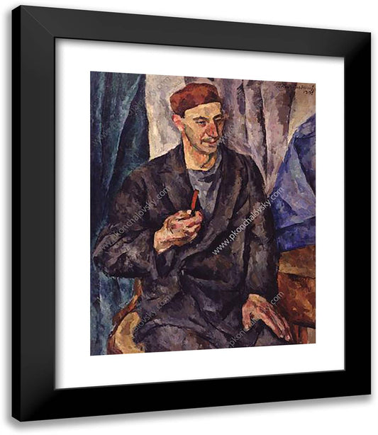 Portrait of Artist Herman Vasilyevich Fyodorov 20x23 Black Modern Wood Framed Art Print Poster by Konchalovsky, Piotr