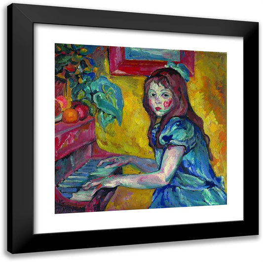 Portrait of Daughter 20x20 Black Modern Wood Framed Art Print Poster by Konchalovsky, Piotr