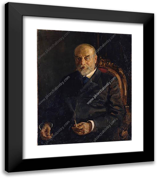 Portrait of Dolgintsev 20x23 Black Modern Wood Framed Art Print Poster by Konchalovsky, Piotr