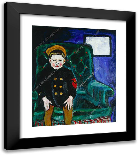 Portrait of M. P. Konchalovsky in Naval Uniform 20x23 Black Modern Wood Framed Art Print Poster by Konchalovsky, Piotr