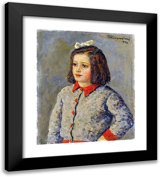 Portrait of Margot 20x22 Black Modern Wood Framed Art Print Poster by Konchalovsky, Piotr