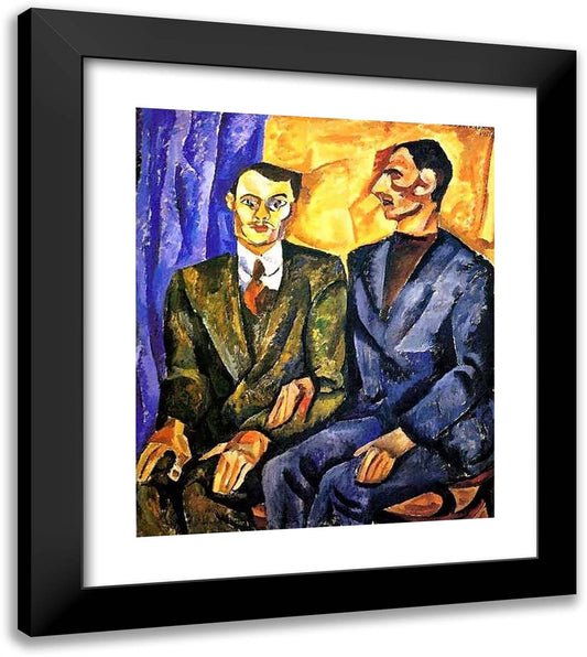 Portrait of P. Denike (Yuriev)And A. Pokrovsky 20x23 Black Modern Wood Framed Art Print Poster by Konchalovsky, Piotr