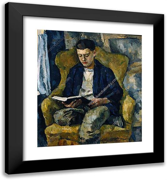 Portrait of Pyotr Konchalovsky, the Son of the Artist 20x22 Black Modern Wood Framed Art Print Poster by Konchalovsky, Piotr