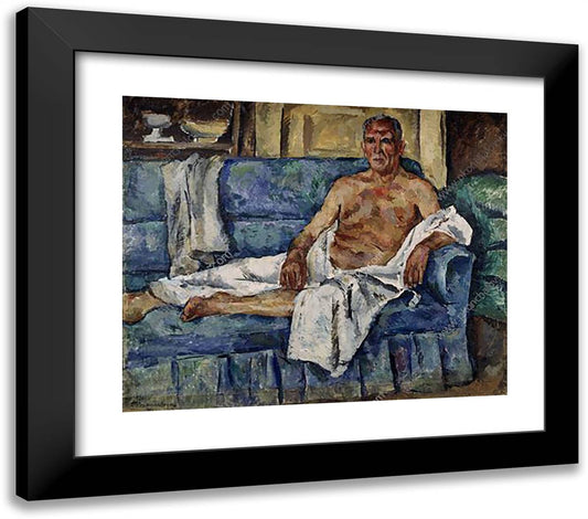 Portrait of the Artist Alexander Leonidovich VIshnevsky 23x20 Black Modern Wood Framed Art Print Poster by Konchalovsky, Piotr