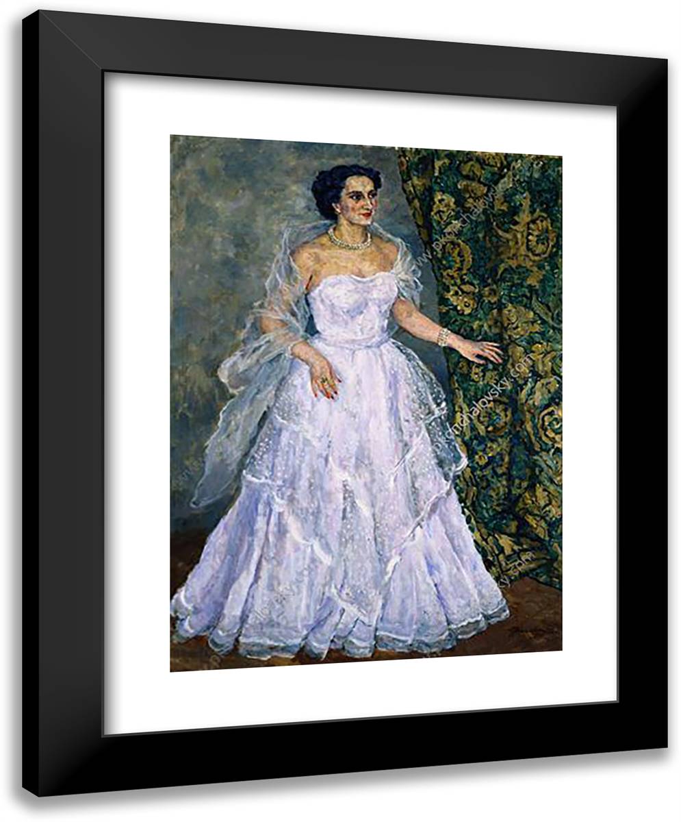 Portrait of the Singer Zara Alexandrovna Dolukhanova 19x24 Black Modern Wood Framed Art Print Poster by Konchalovsky, Piotr