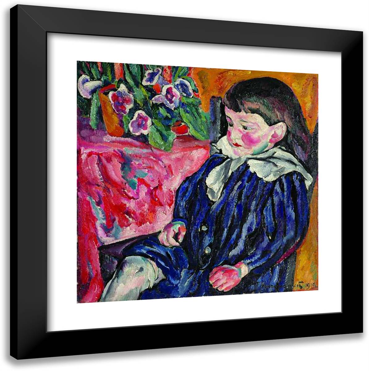 Portrait of the Son 20x20 Black Modern Wood Framed Art Print Poster by Konchalovsky, Piotr