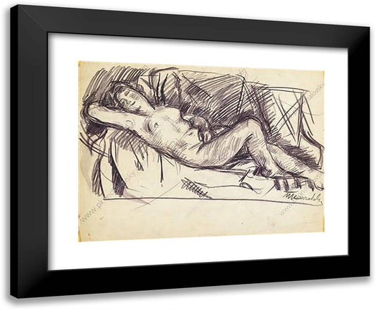 Reclining Model 24x20 Black Modern Wood Framed Art Print Poster by Konchalovsky, Piotr