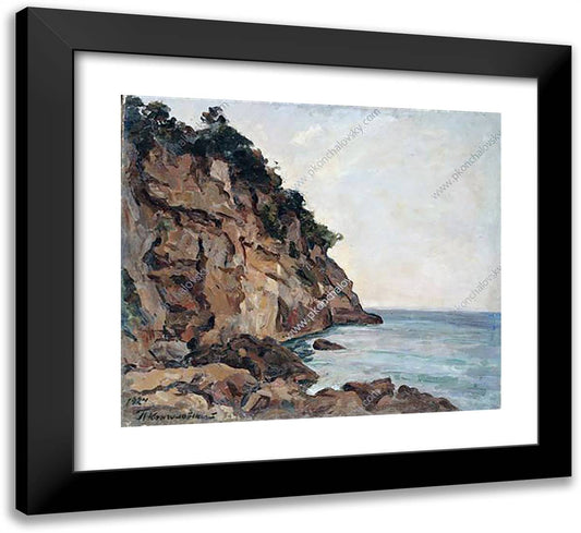 Rocks in Sorrento 22x20 Black Modern Wood Framed Art Print Poster by Konchalovsky, Piotr