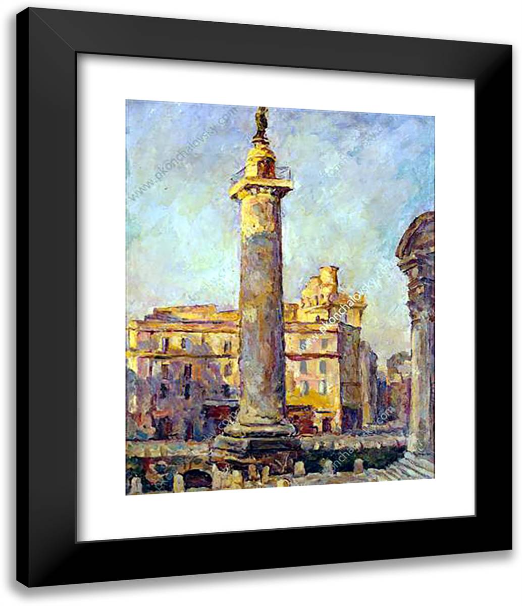 Rome. Column of Trajan. 20x24 Black Modern Wood Framed Art Print Poster by Konchalovsky, Piotr