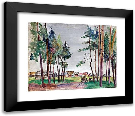 Rural Landscape 23x20 Black Modern Wood Framed Art Print Poster by Konchalovsky, Piotr